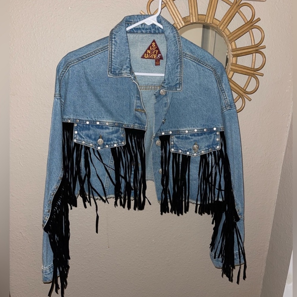 Women's Blue Fringe Jean Jacket